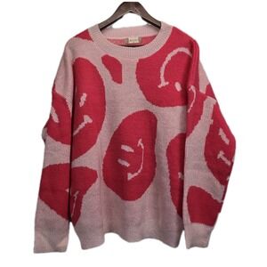 Altard State Smiley Face Sweater M Oversized Slouchy Eclectic Kidcore Rave 3119